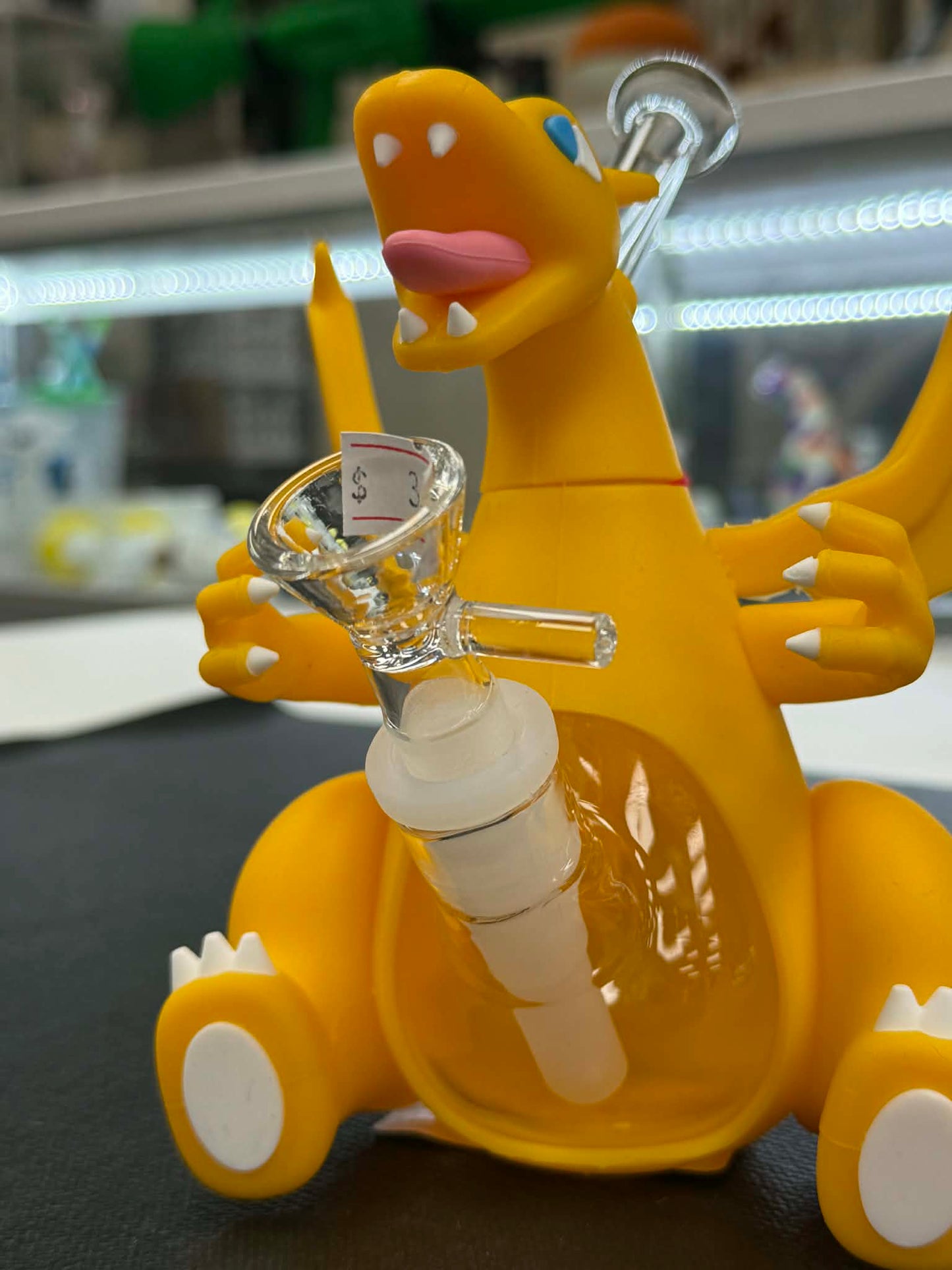 Orange Fire Dragon Silicone Water Bubbler