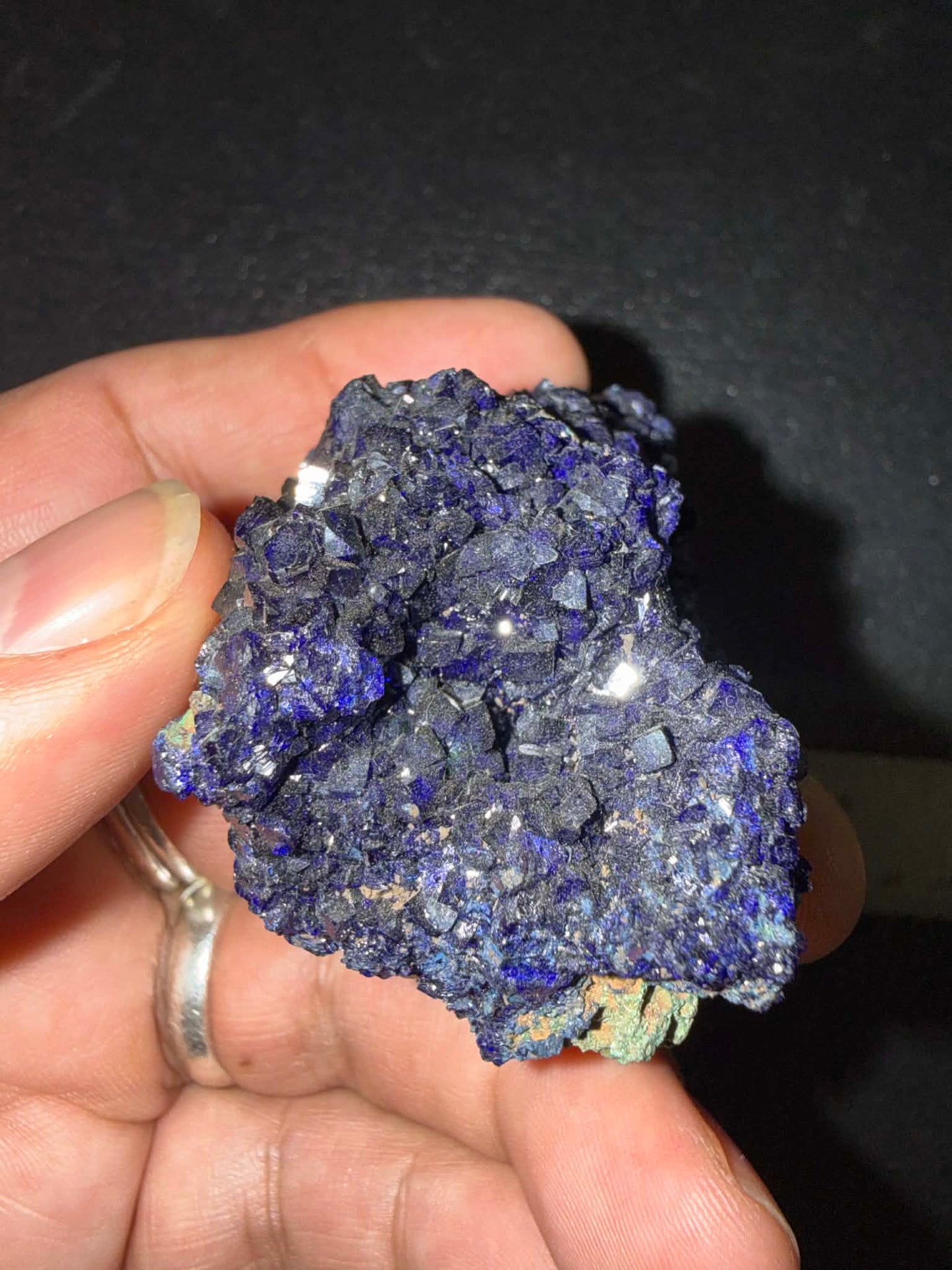 AAA Deep-Blue Gemmy Azurite on Malachite crystal on Matrix