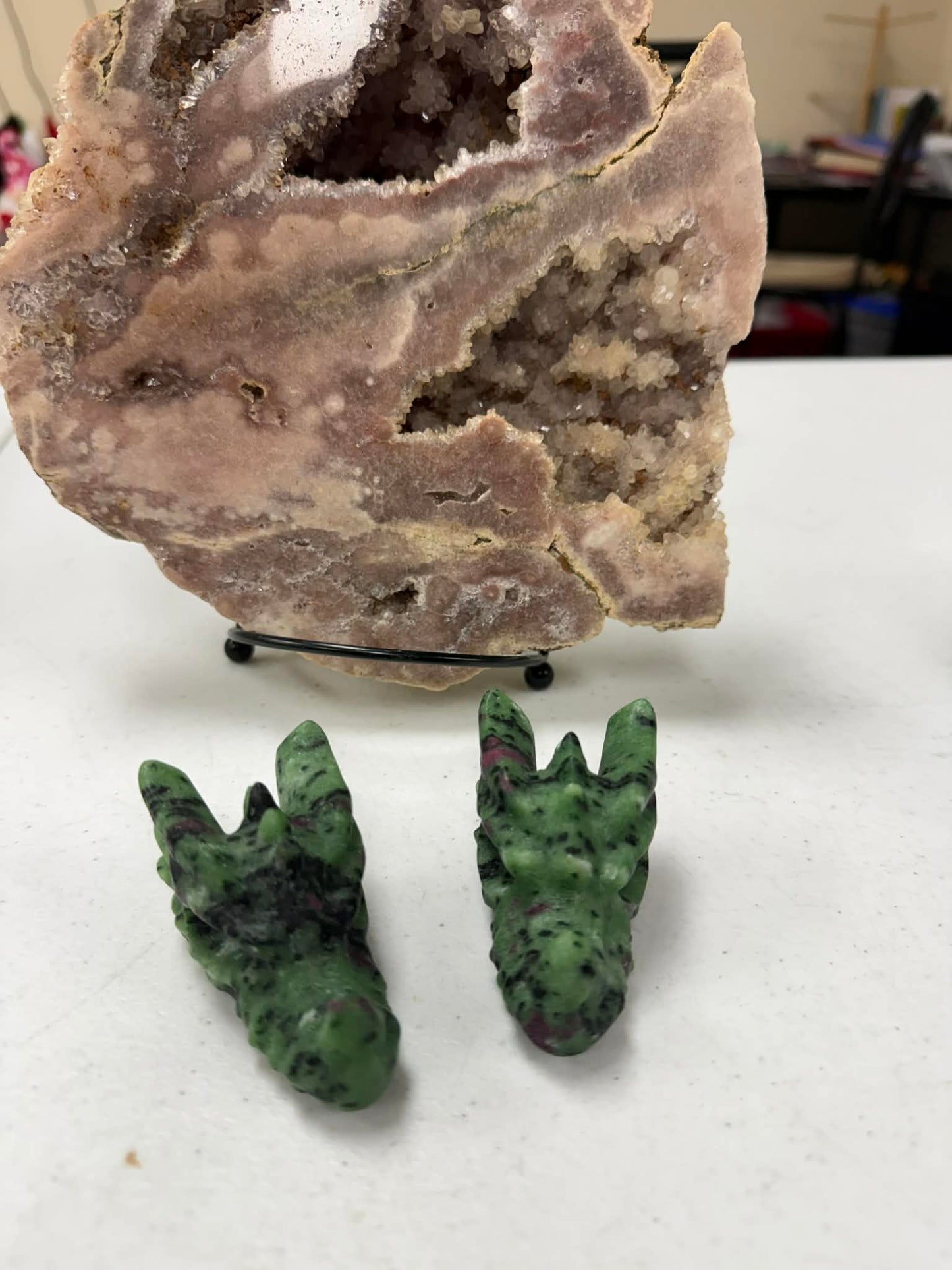 Dragon Head Ruby & Zoisite 5/8 Inch UV Reactive