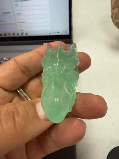 Dragon Head Carving 2.5 Inches Fluorite UV Reactive