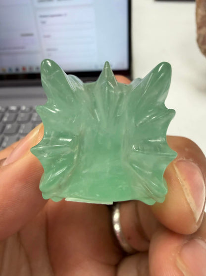 Dragon Head Carving 2.5 Inches Fluorite UV Reactive