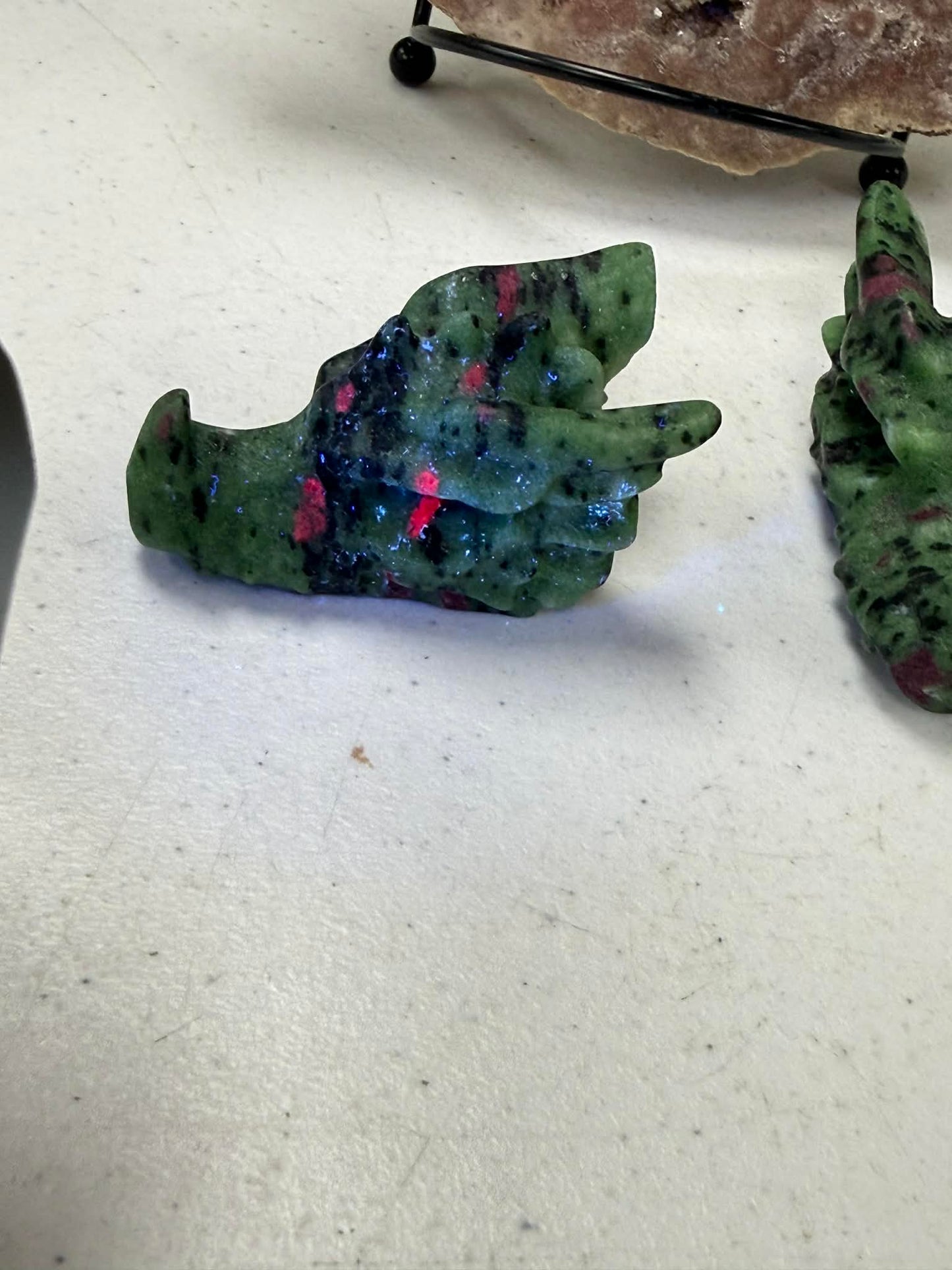 Dragon Head Ruby & Zoisite 5/8 Inch UV Reactive