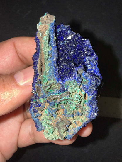 AAA Deep-Blue Gemmy Azurite on Malachite crystal on Matrix