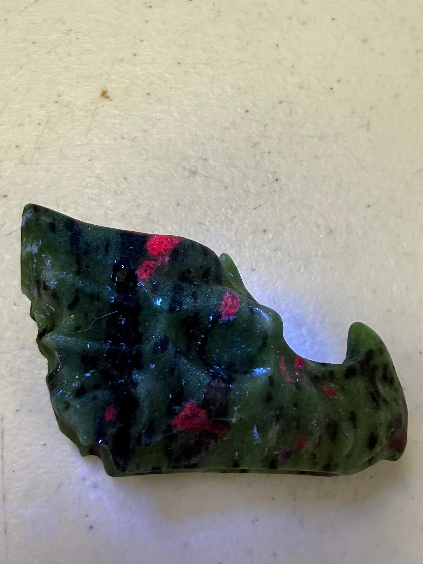 Dragon Head Ruby & Zoisite 5/8 Inch UV Reactive