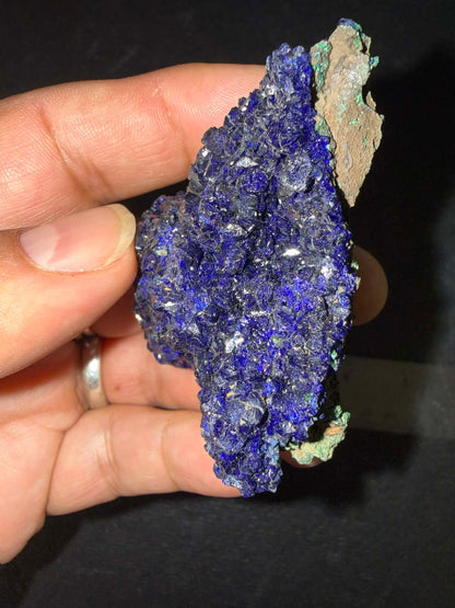 AAA Deep-Blue Gemmy Azurite on Malachite crystal on Matrix