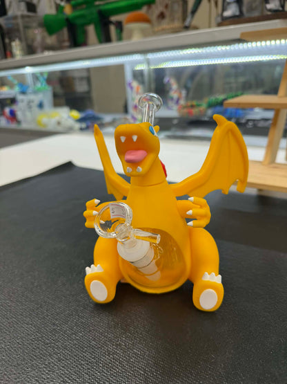 Orange Fire Dragon Silicone Water Bubbler