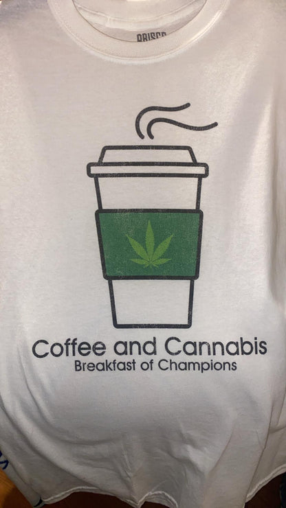 Coffee & Cannabis, White, Short Sleeve T-Shirt