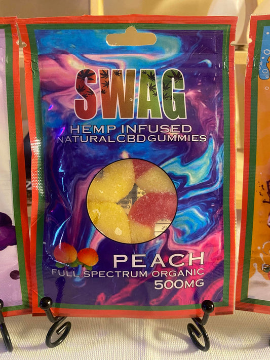 SWAG Peach Gummy 500mg Bag CBD Infused