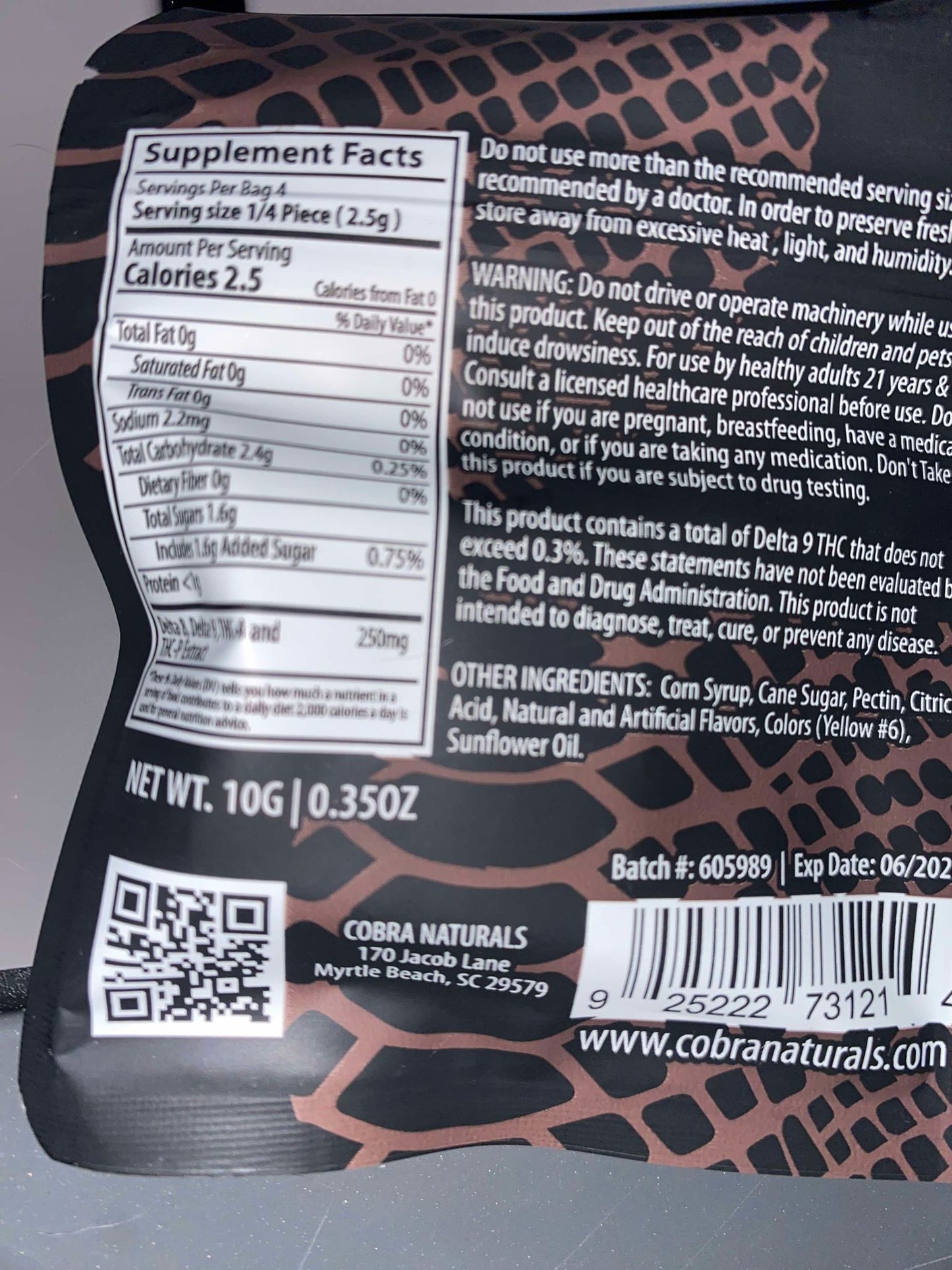 Cobra - Single Pack - 1000mg Venom Blend Gummy 1 Pack- HYBRID