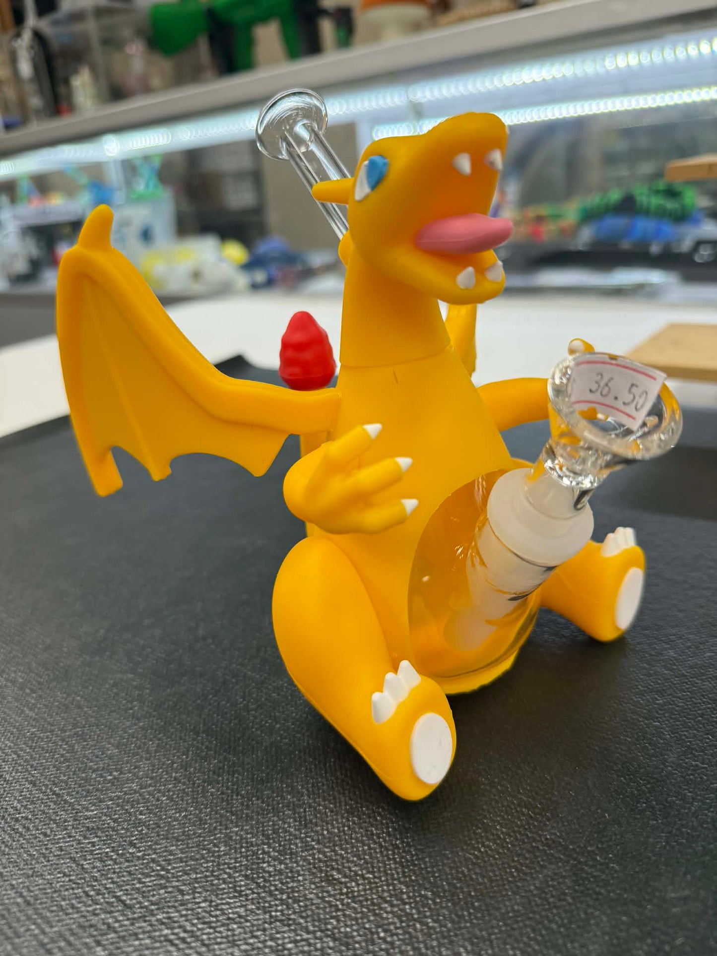 Orange Fire Dragon Silicone Water Bubbler