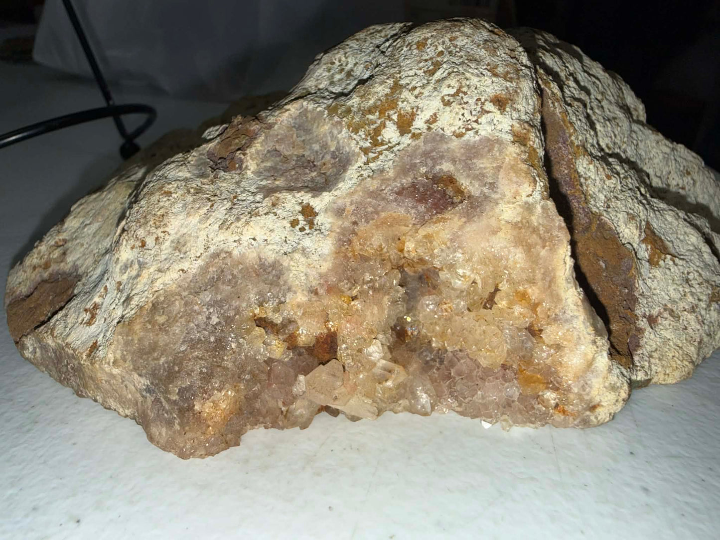 SOLD! Pink Amethyst Geode Slice with Stand