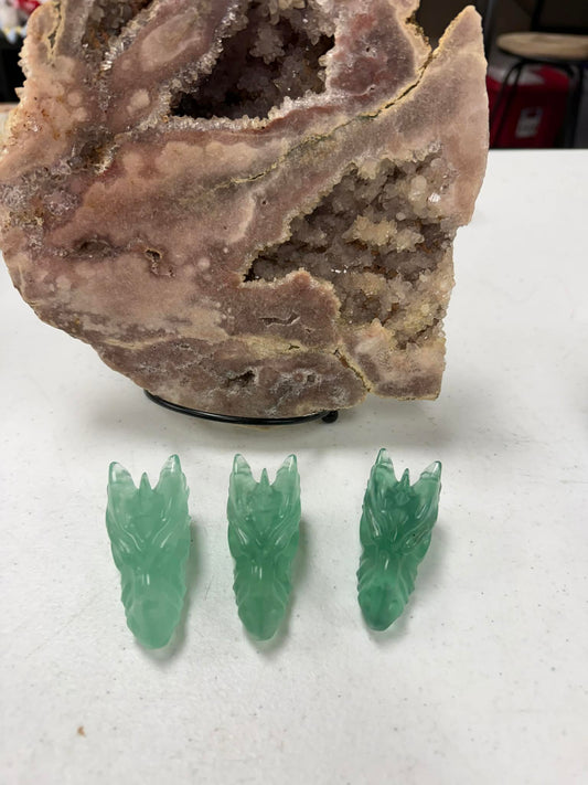 Dragon Head Carving 2.5 Inches Fluorite UV Reactive