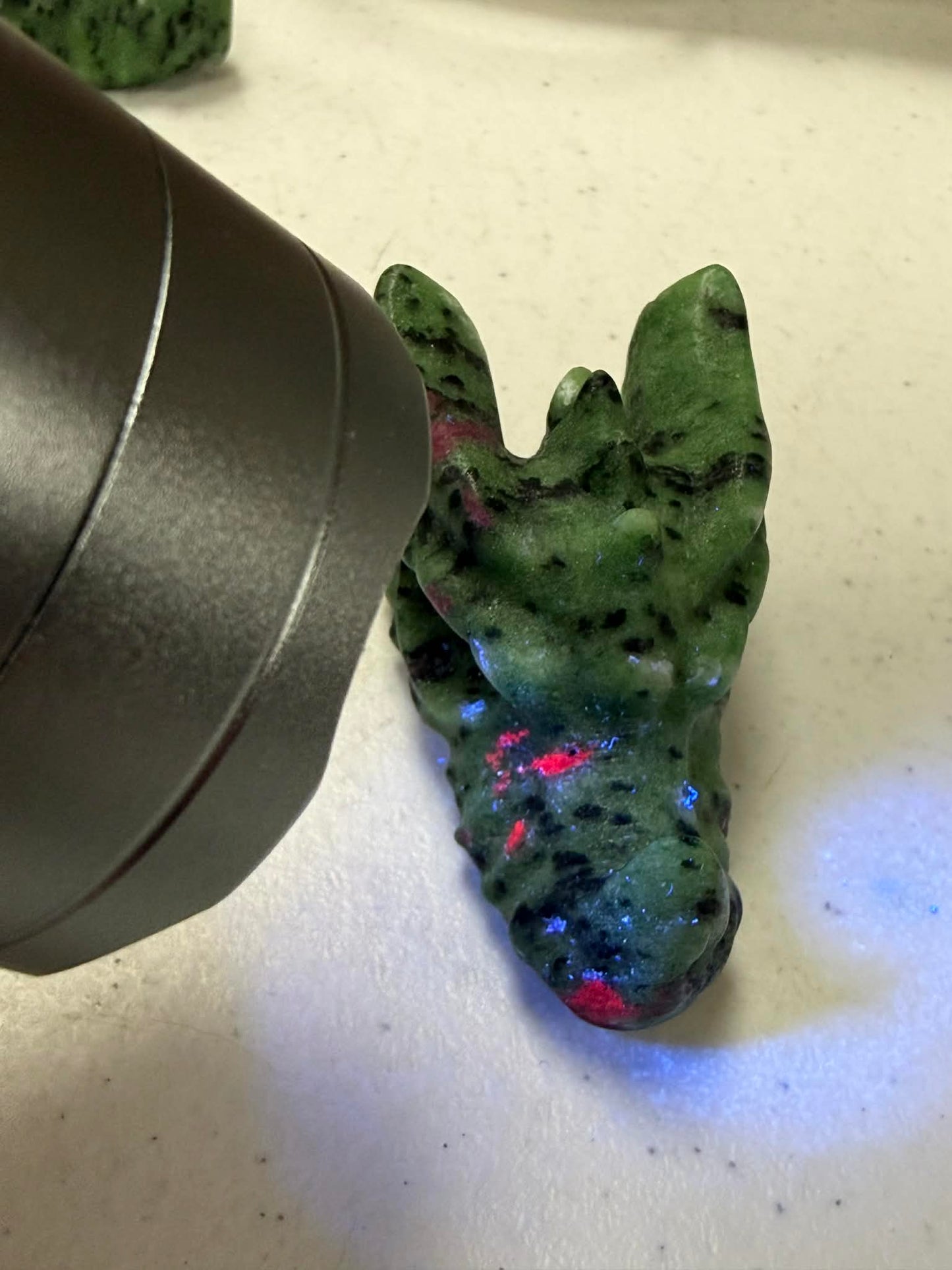 Dragon Head Ruby & Zoisite 5/8 Inch UV Reactive