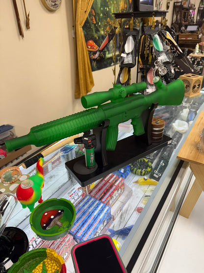 Thunderstrike Frosted Glass Bong with Dabs tip, includes Stand, FlipNndn Grinder, & Cheech & Chong Torche KIT