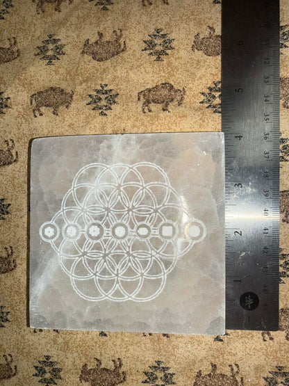 Cup Charging Plate with Seed of Life Grid