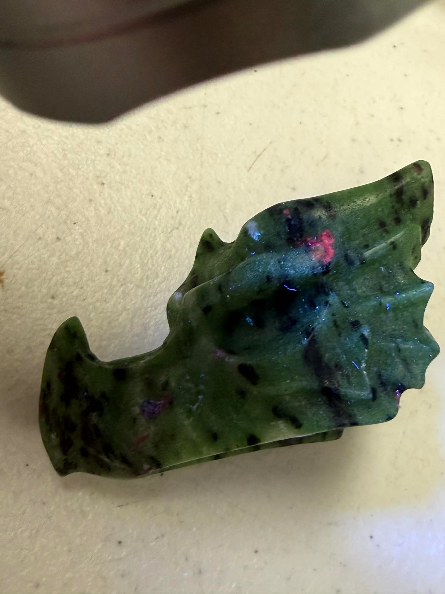 Dragon Head Ruby & Zoisite 5/8 Inch UV Reactive
