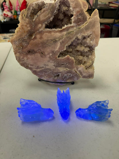 Dragon Head Carving 2.5 Inches Fluorite UV Reactive