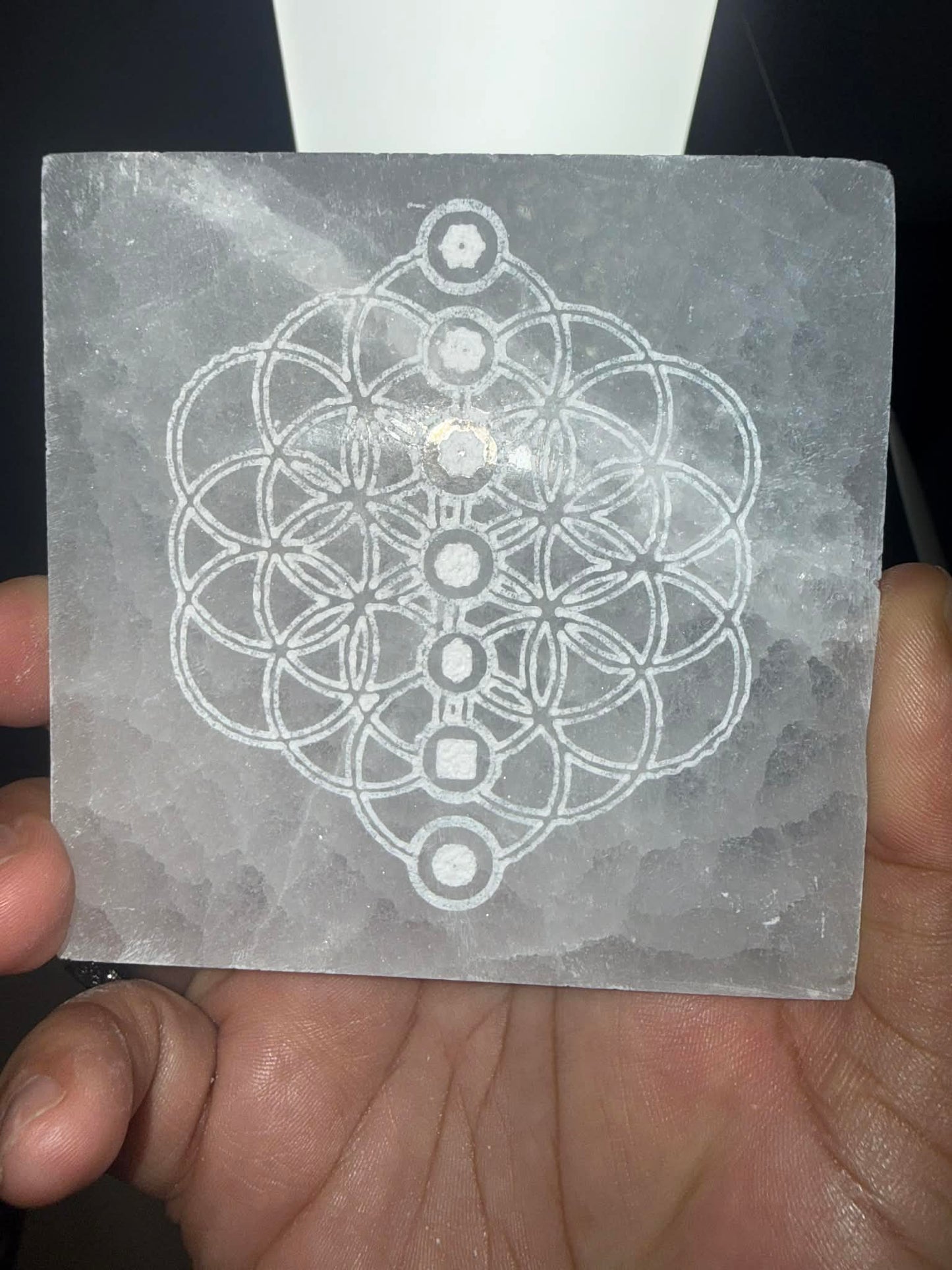 Cup Charging Plate with Seed of Life Grid