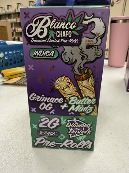 Chapo Blanco Duo Diamond Dusted 2 gram Pre-Rolls (2)