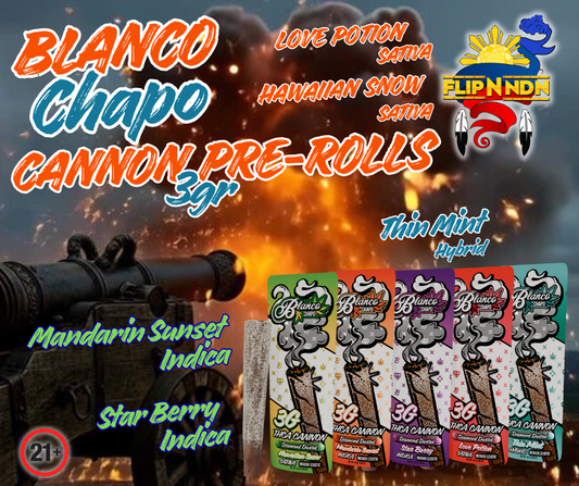 Blanco Chapo 3Gr THCA Cannon Diamond Dusted Pre-roll