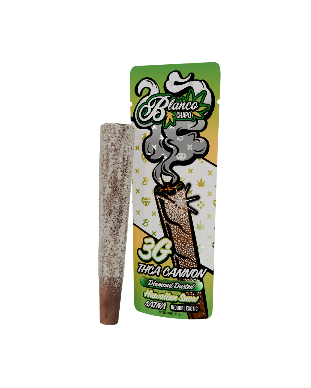 Blanco Chapo 3Gr THCA Cannon Diamond Dusted Pre-roll