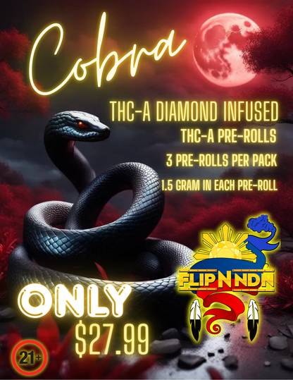 Cobra THC-A Diamond Infused Pre-Rolls (3pack)