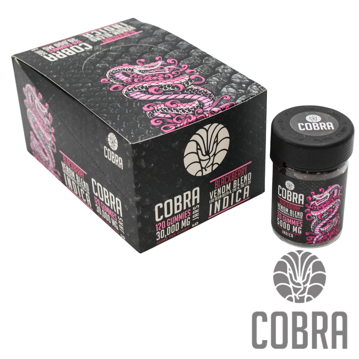 Cobra Gummies Blackberry Gummies 20 Gummy Jars INDICA