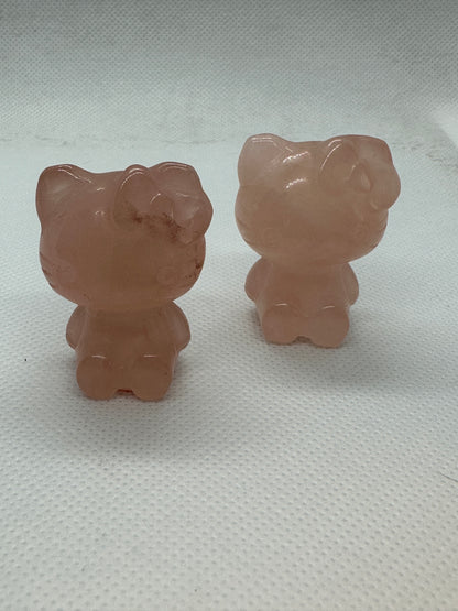 Pink Quartz Hello Kitty Carving