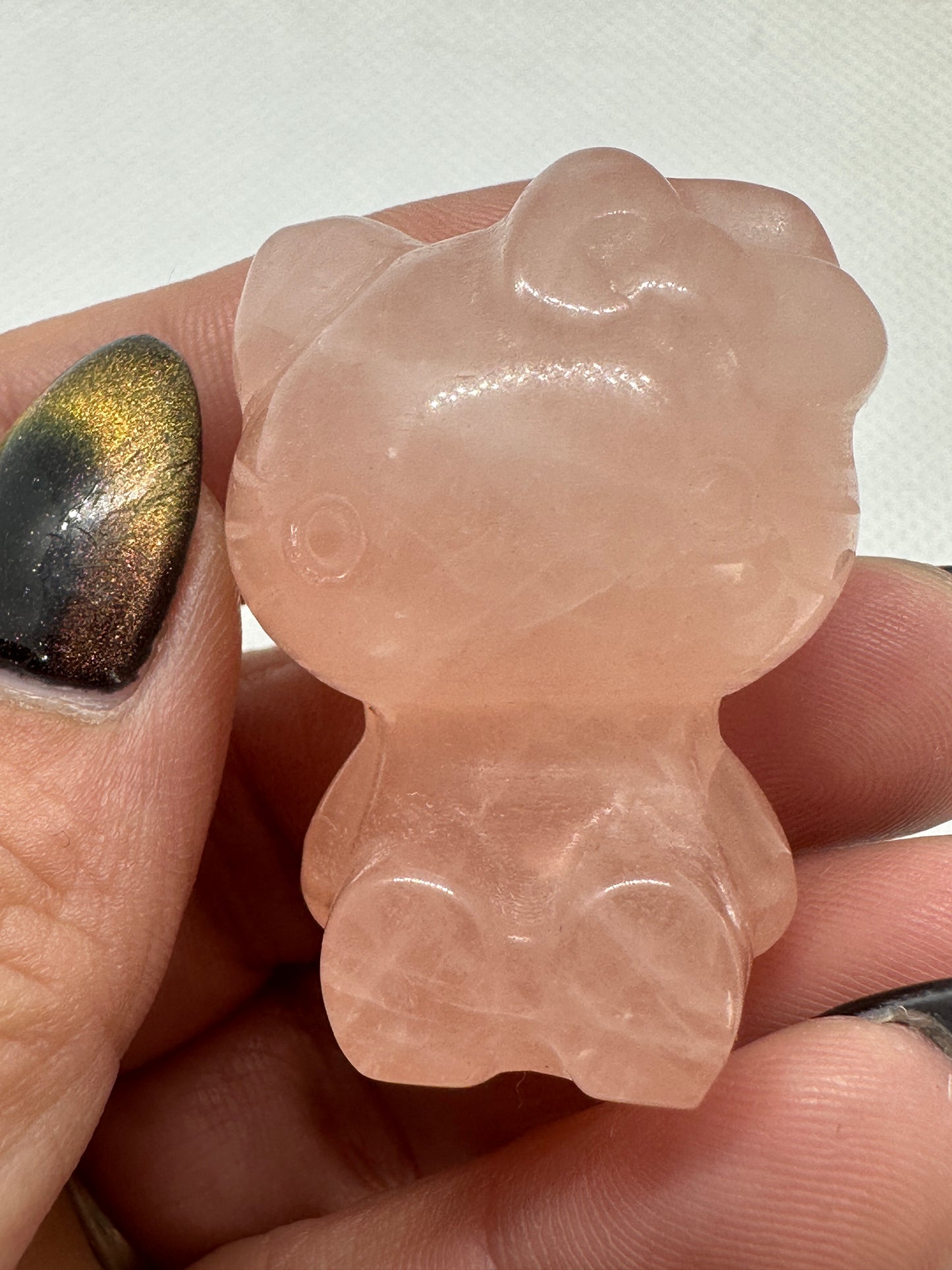 Pink Quartz Hello Kitty Carving