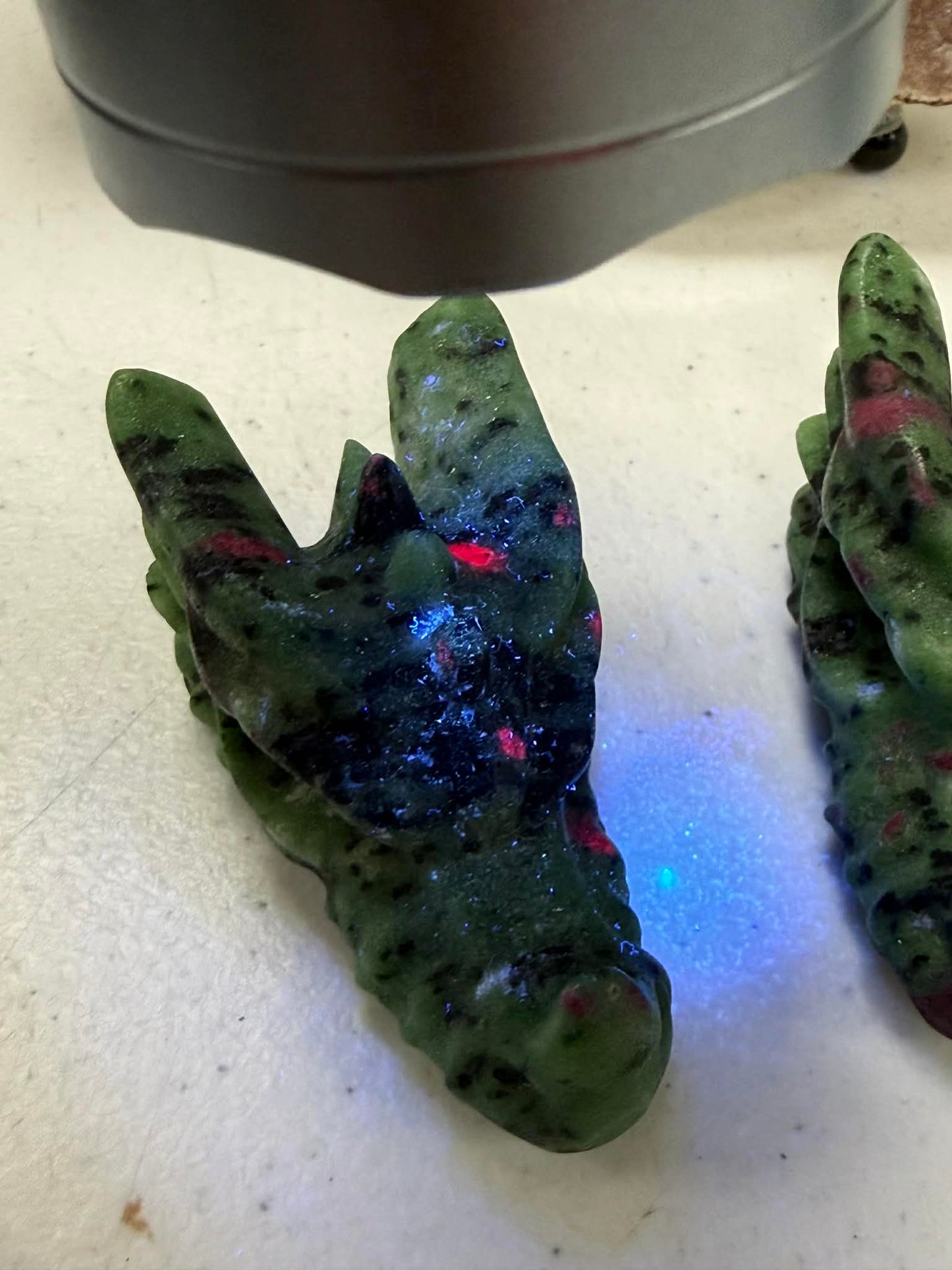Dragon Head Ruby & Zoisite 5/8 Inch UV Reactive