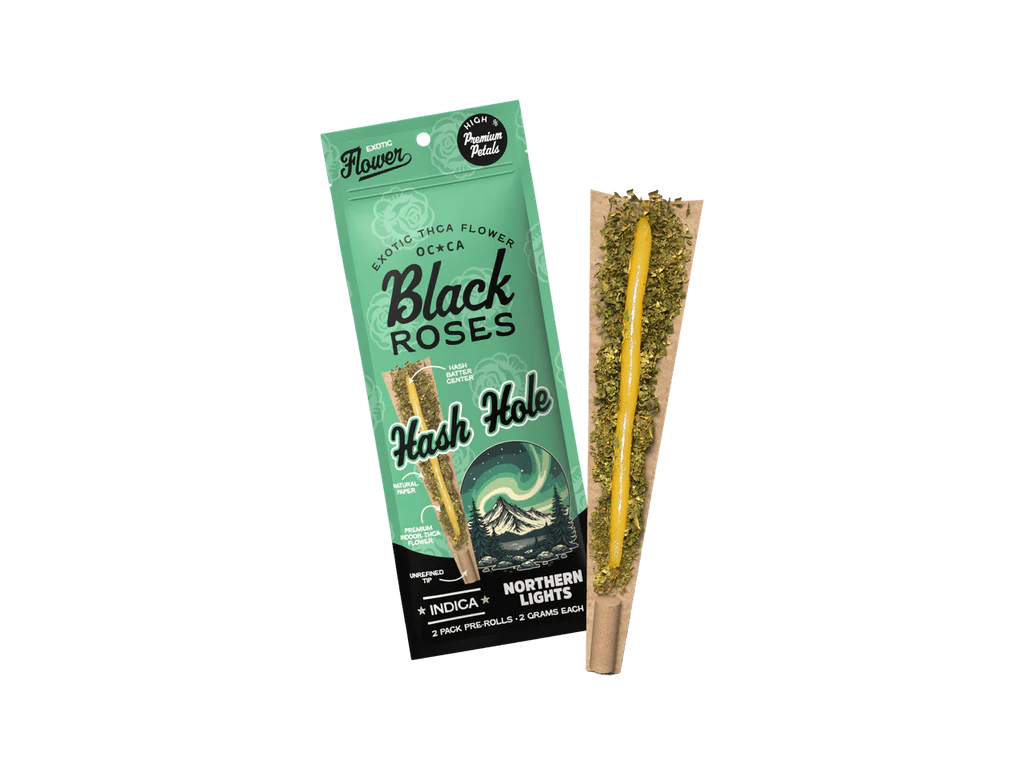 Black Rose Hash Holes Exotic THcA Donut Pre-Rolls 2pk (2gr Each)(4gr total)