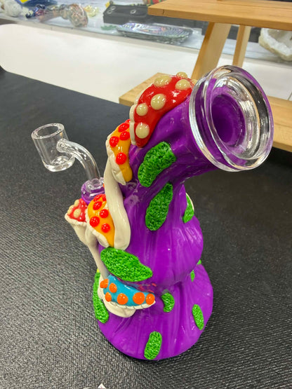 Mushroom Patch Water Bubbler with (1) Gravity Glass Bowl & (1)Hybrid Quartz Banger