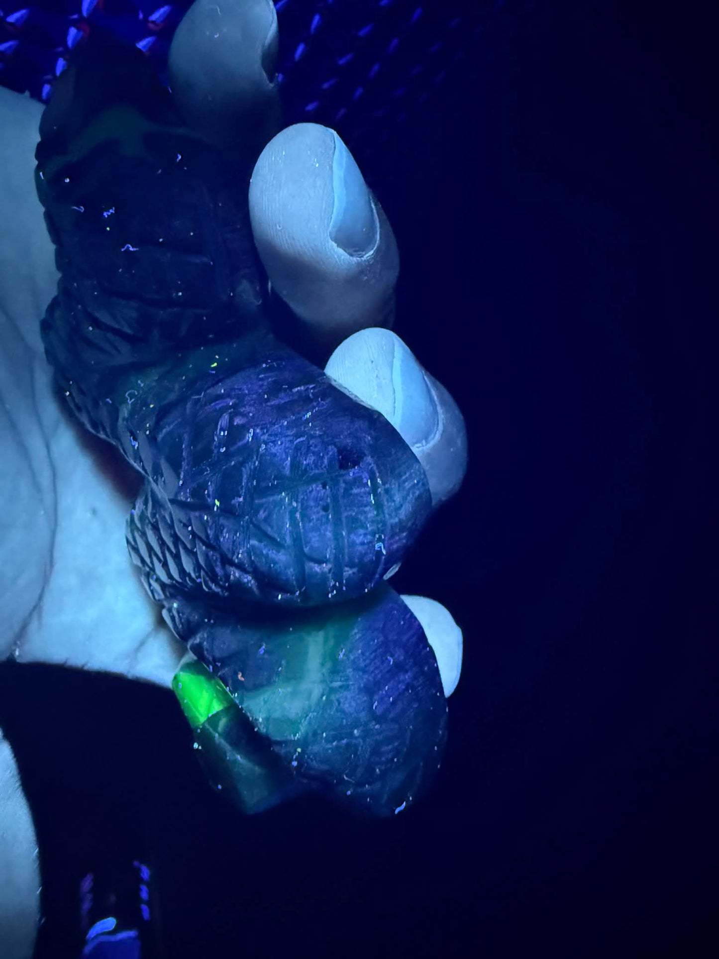 Snake Agate Carving with UV Reaction!