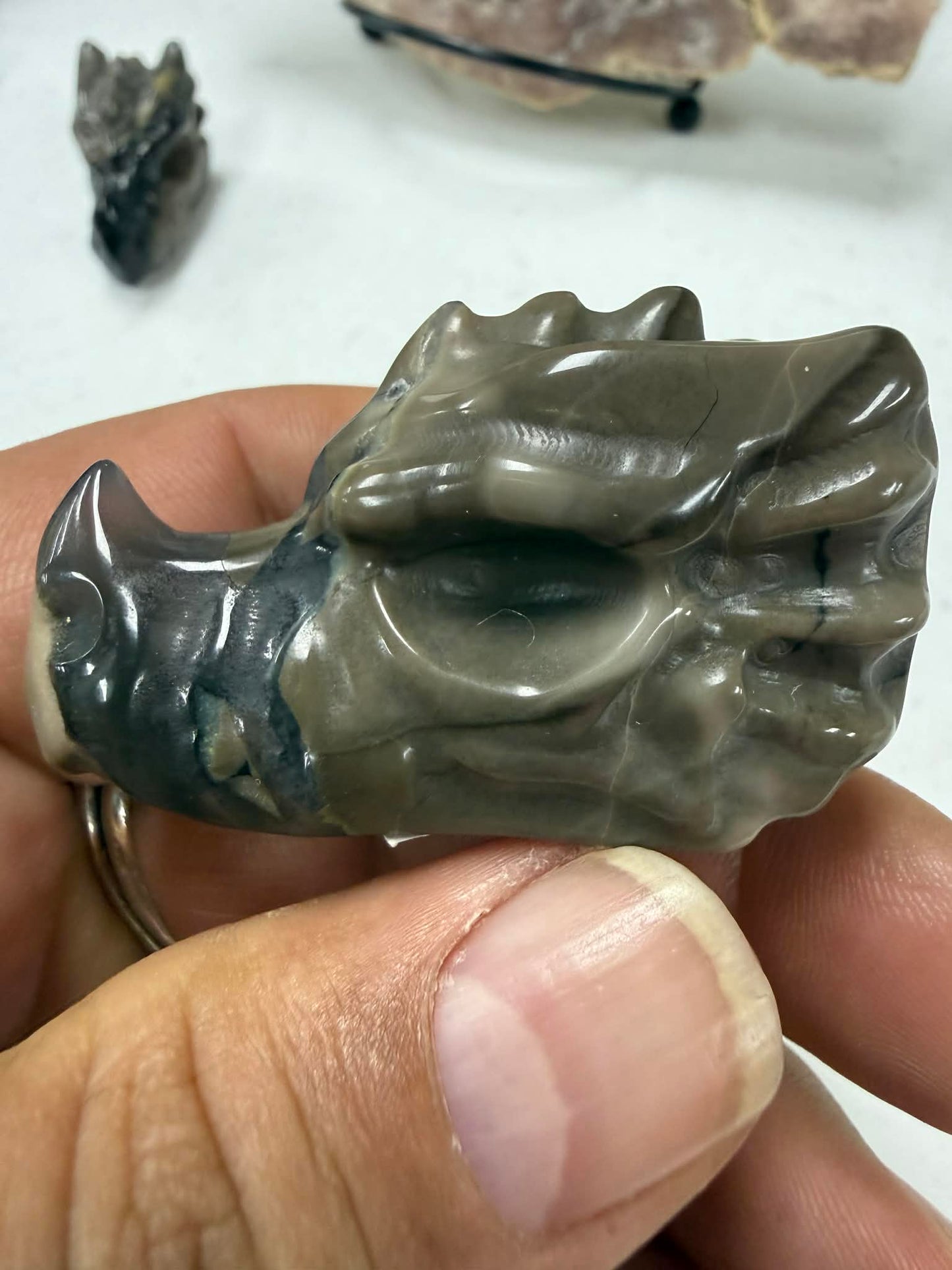 Dragon Head Carving 2" Inch