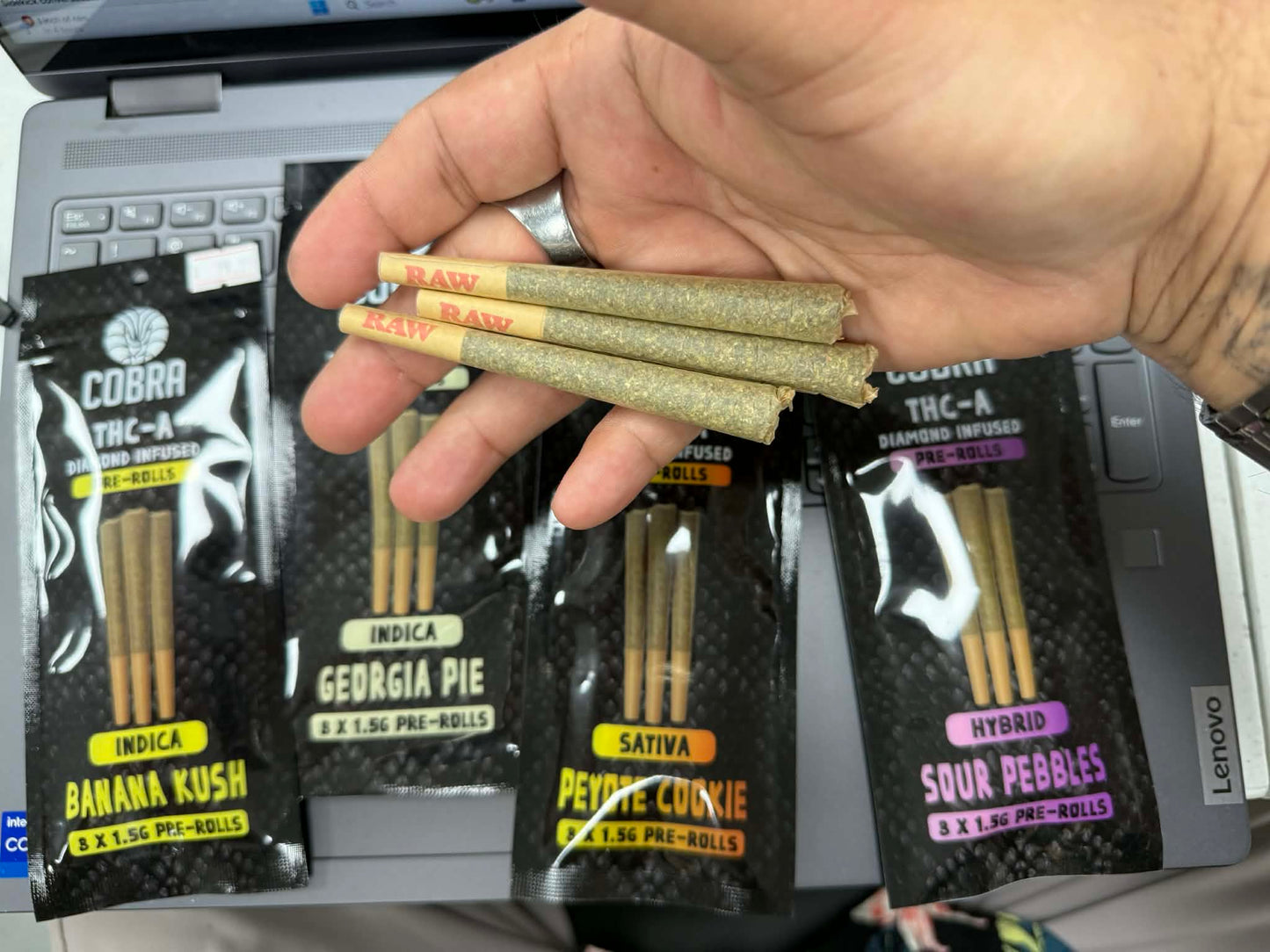 Cobra THC-A Diamond Infused Pre-Rolls (3pack)