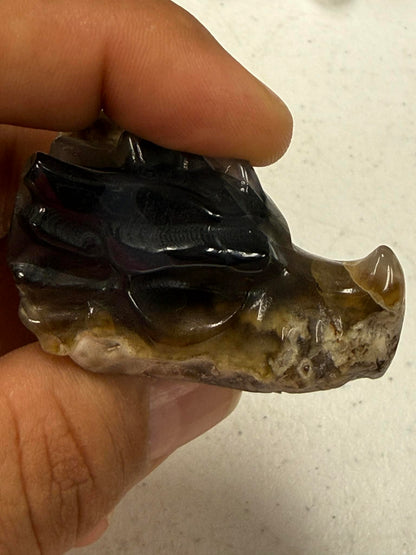 Dragon Head Carving 2" Inch
