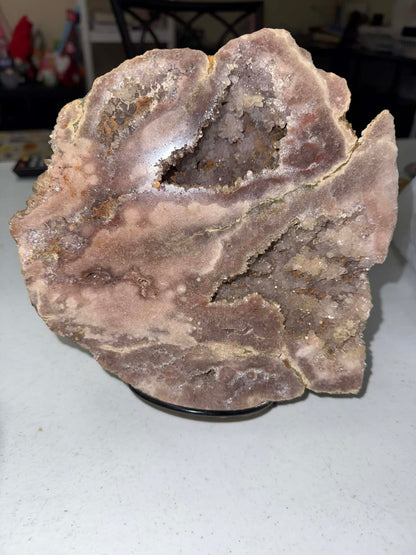 SOLD! Pink Amethyst Geode Slice with Stand