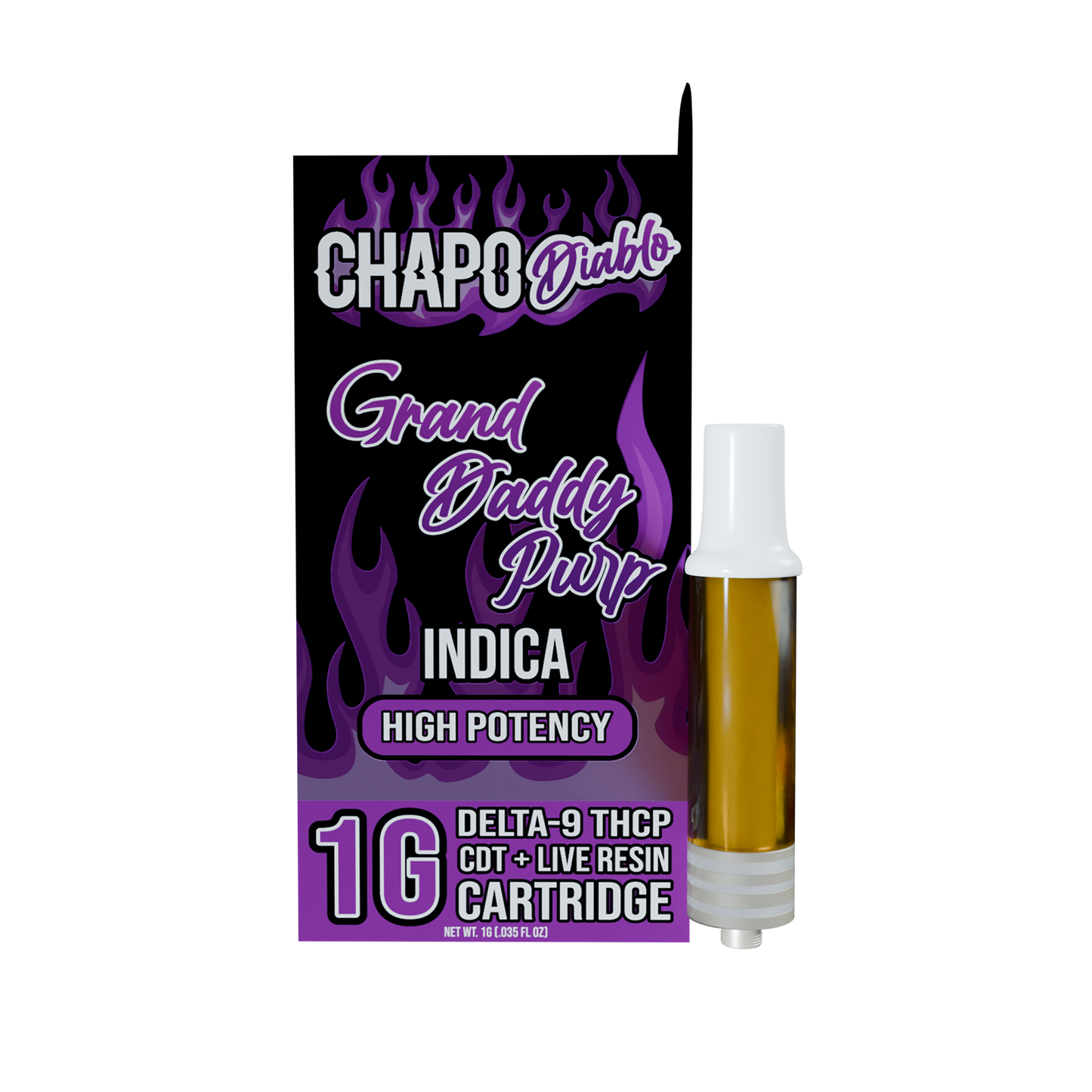 Chapo Diablo 1 Gram Carts- INDICA- Grandaddy Purp