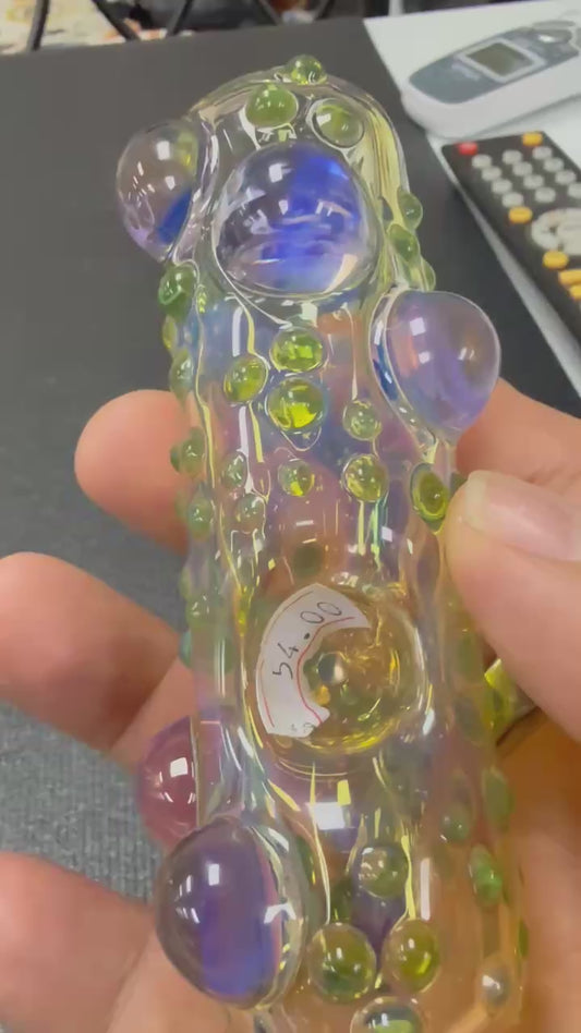 Oceanic Bubble Pipe, Hand Blown, Handmade